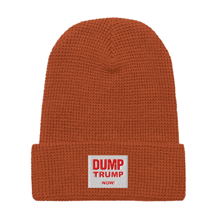 "DUMP TRUMP NOW!" Gorro de punto tipo gofre