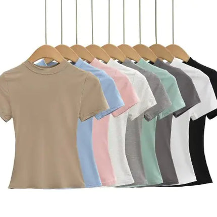 Solid Color Basic Style T-shirt